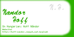 nandor hoff business card