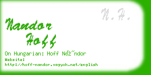 nandor hoff business card